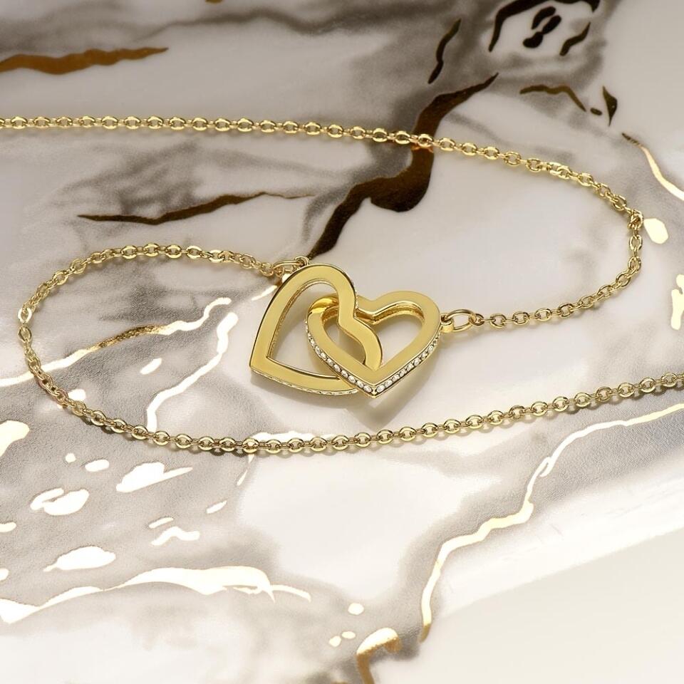 Granddaughter - Promise - Interlocking Hearts Necklace - Custom Signature