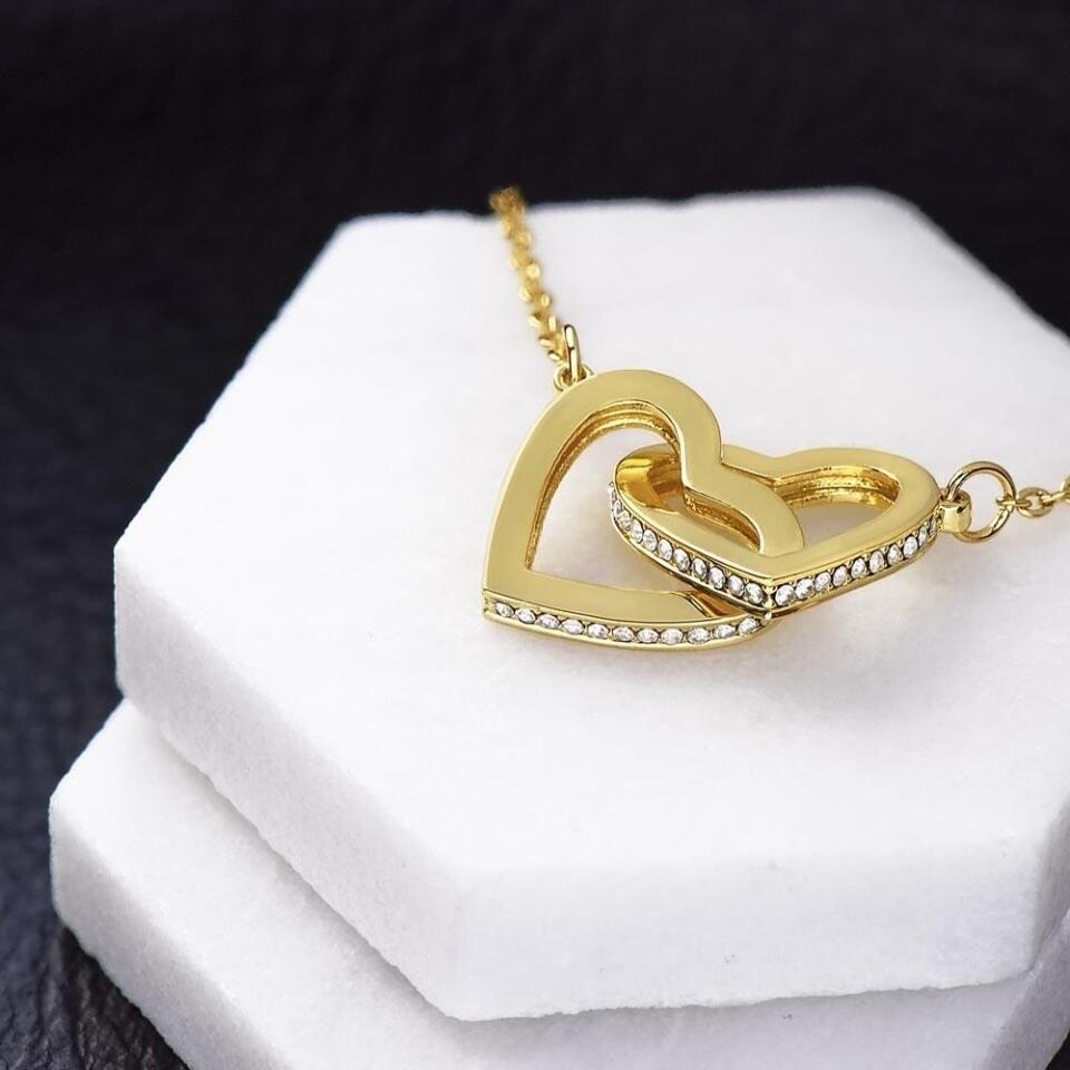 Granddaughter - Promise - Interlocking Hearts Necklace - Custom Signature