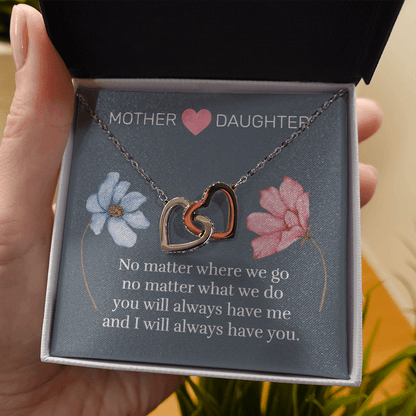 Mother & Daughter - Always - Interlocking Hearts