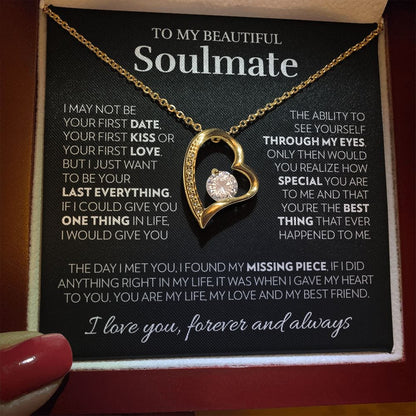 To My Soulmate - My Heart - Forever Love Necklace