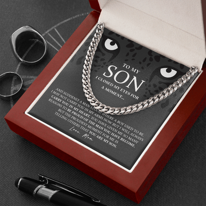 Son (From Mom) - Suddenly A Man - Cuban Link Chain Necklace