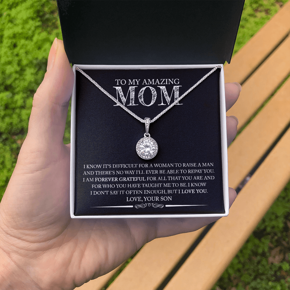 Mom (From Son) - Forever Grateful - Eternal Hope Necklace