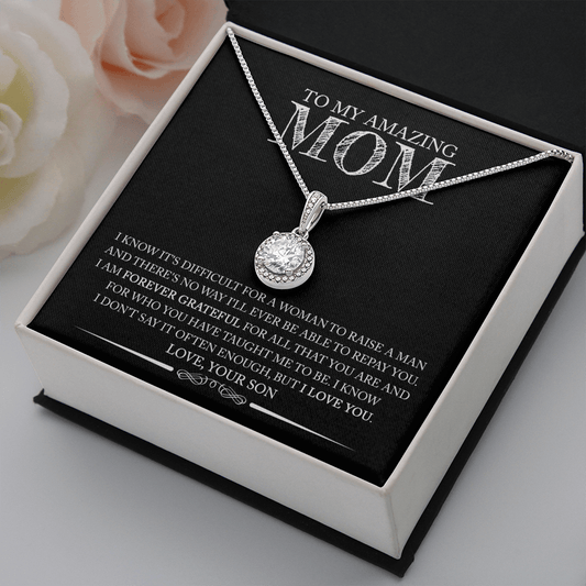 Mom (From Son) - Forever Grateful - Eternal Hope Necklace