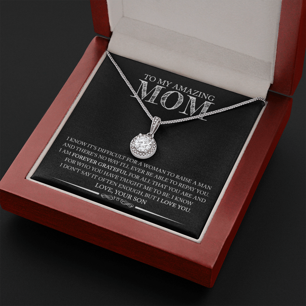 Mom (From Son) - Forever Grateful - Eternal Hope Necklace