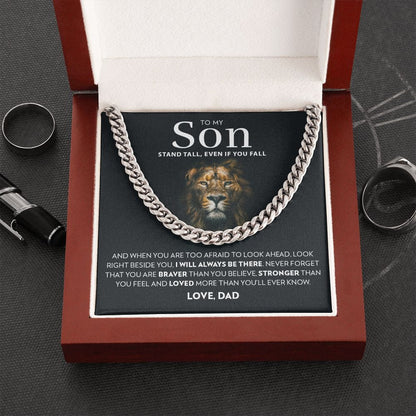 To My Son (From Dad) - Stand Tall - Cuban Link Chain