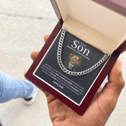 To My Son (From Dad) - Stand Tall - Cuban Link Chain