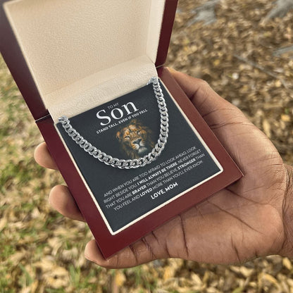 To My Son (From Mom) - Stand Tall - Cuban Link Chain