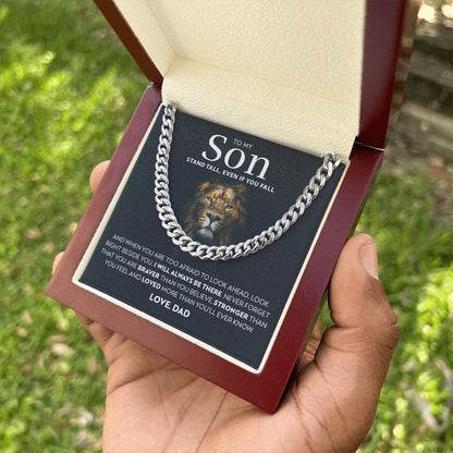 To My Son (From Dad) - Stand Tall - Cuban Link Chain
