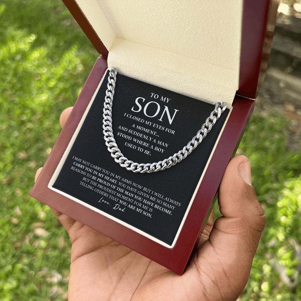 Son (From Dad) - I Closed My Eyes - Cuban Link Chain Necklace