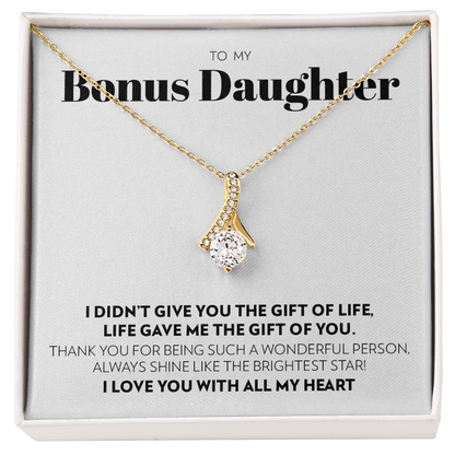 To My Bonus Daughter - Gift of You (White) - Alluring Beauty Necklace