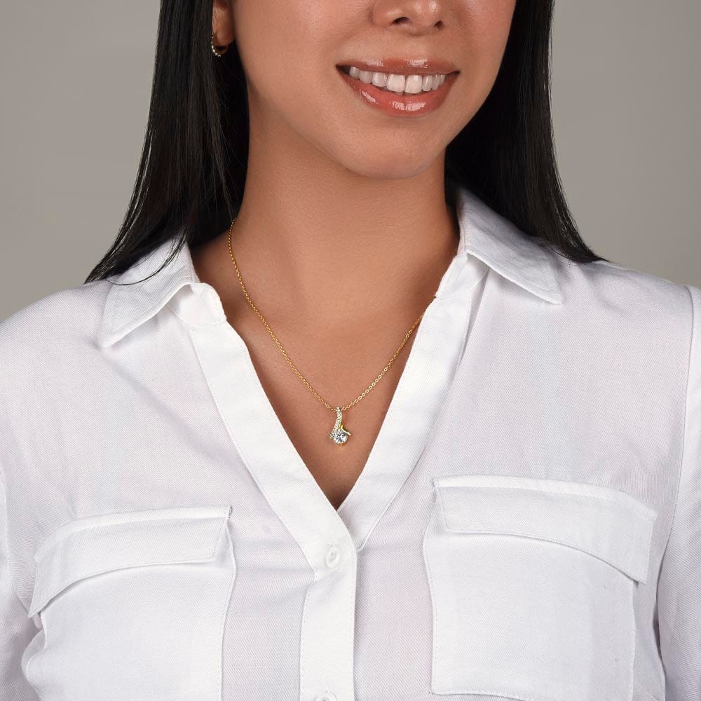 To My Daughter - Keep Moving Forward (White) - Alluring Beauty Necklace