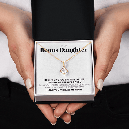 To My Bonus Daughter - Gift of You (White) - Alluring Beauty Necklace