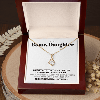 To My Bonus Daughter - Gift of You (White) - Alluring Beauty Necklace