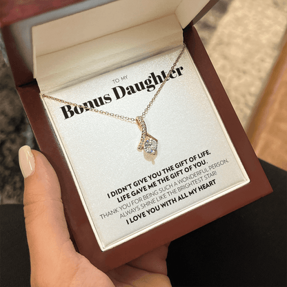 To My Bonus Daughter - Gift of You (White) - Alluring Beauty Necklace