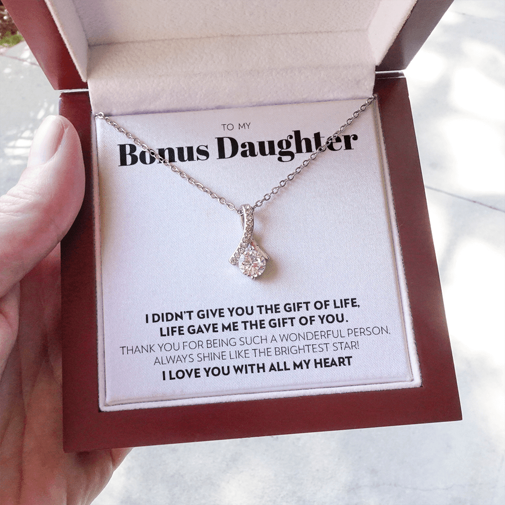 To My Bonus Daughter - Gift of You (White) - Alluring Beauty Necklace