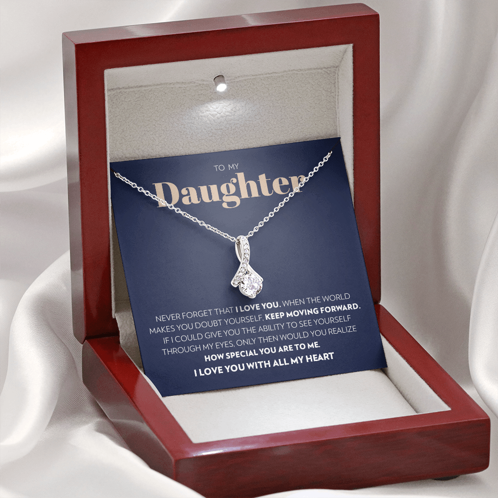 To My Daughter - Keep Moving Forward (Blue) - Alluring Beauty Necklace