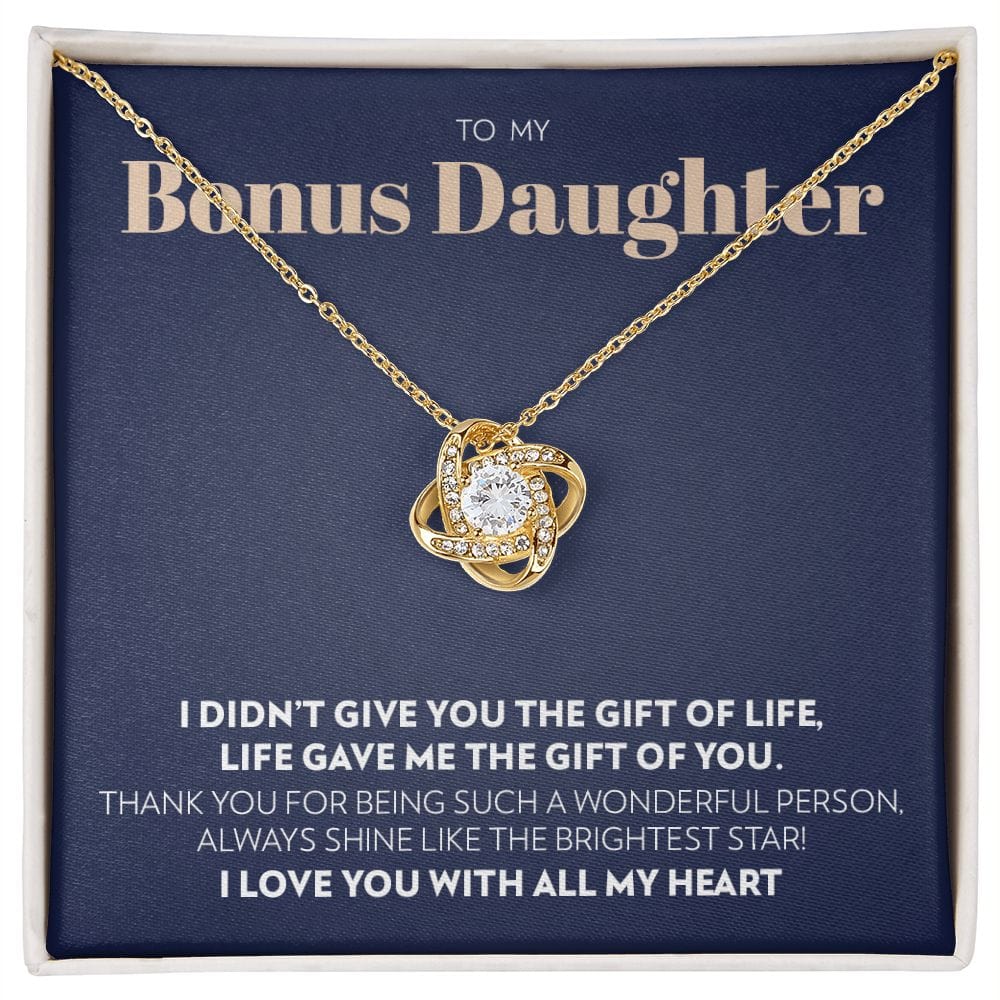 To My Bonus Daughter - Gift of You - Love Knot Necklace