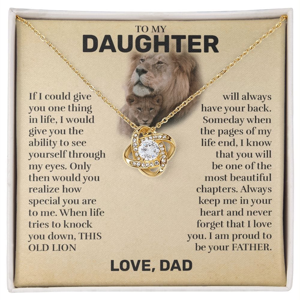 To My Daughter (From Dad) - This Old Lion - Love Knot Necklace