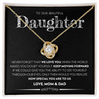 To Our Beautiful Daughter (From Mom and Dad) - Keep Moving Forward - Love Knot Necklace