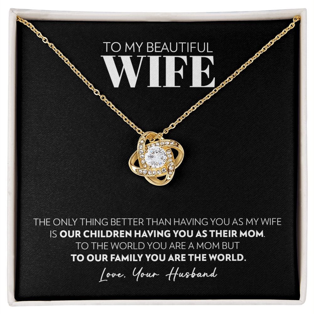 To My Wife - Only Thing Better (Black) - Love Knot Necklace