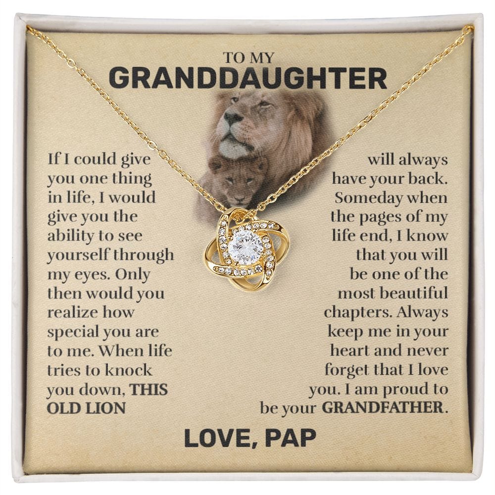 To My Granddaughter (From Pap) - This Old Lion - Love Knot Necklace