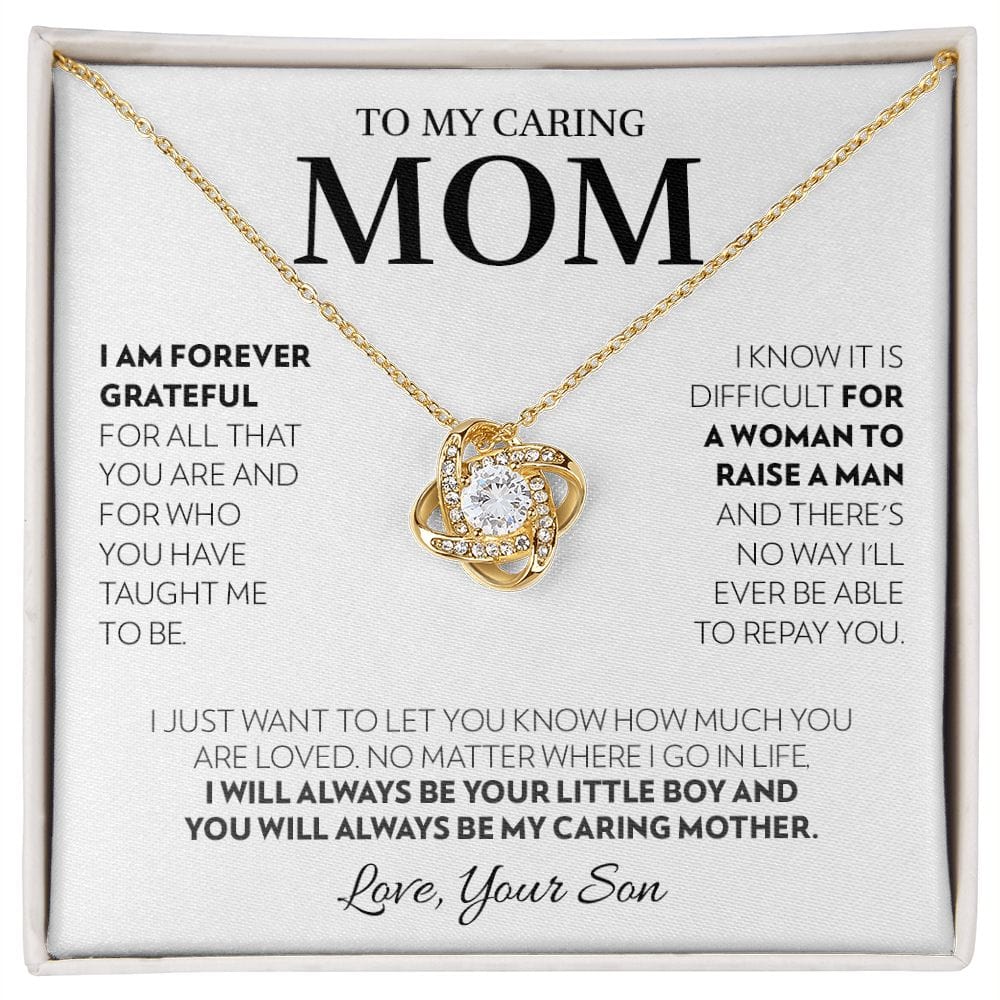 Mom (from Son) - Always (White) - Love Knot Necklace