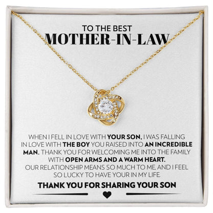To The Best Mother-In-Law - So Lucky - Love Knot Necklace