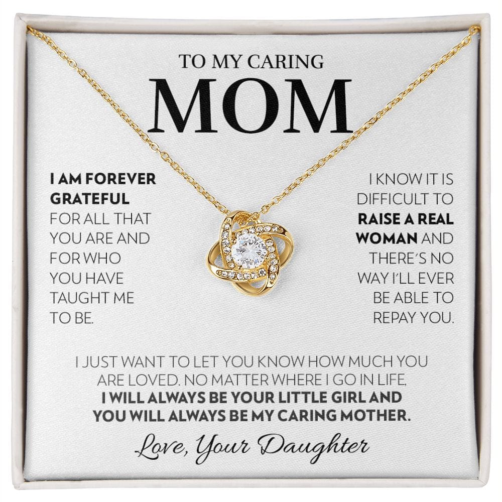 Mom (from Daughter) - Always (White) - Love Knot Necklace