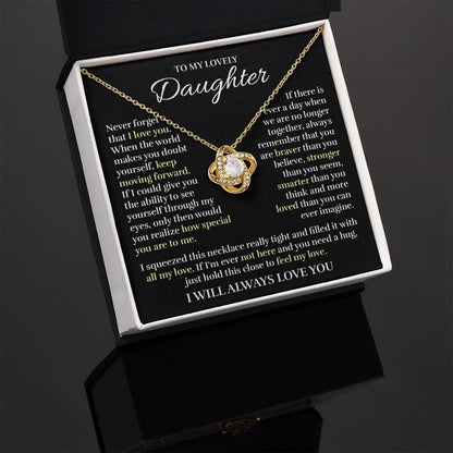 To My Daughter - All My Love - Love Knot Necklace