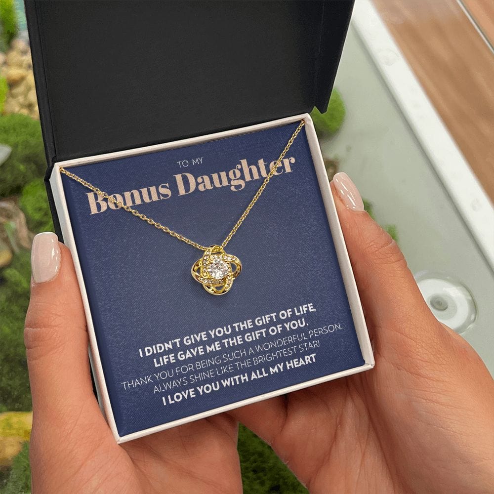 To My Bonus Daughter - Gift of You - Love Knot Necklace