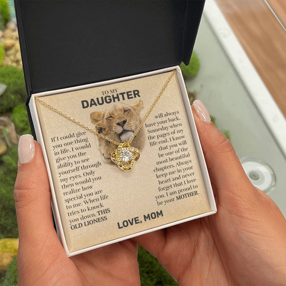 To My Daughter (From Mom) - This Old Lioness - Love Knot Necklace