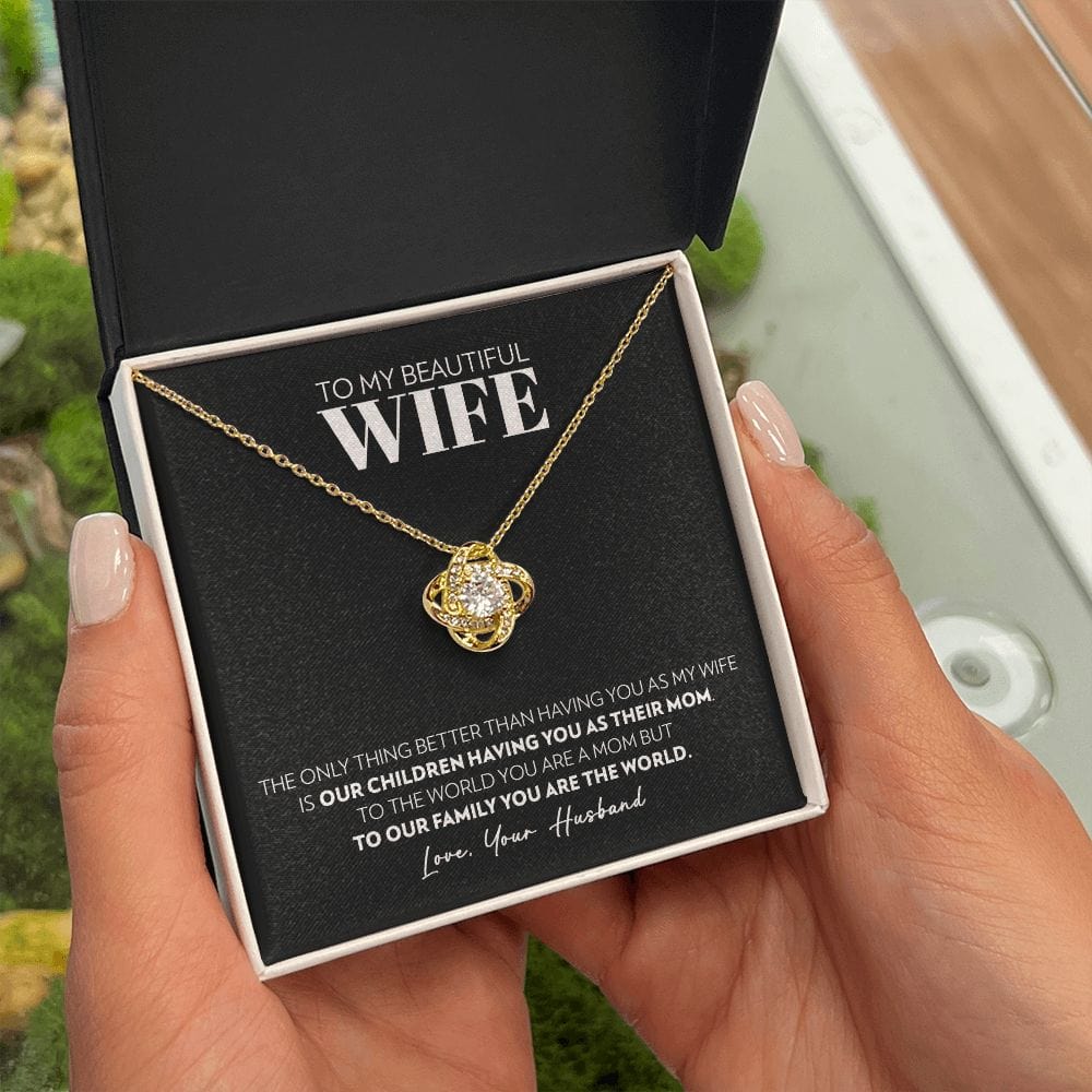 To My Wife - Only Thing Better (Black) - Love Knot Necklace