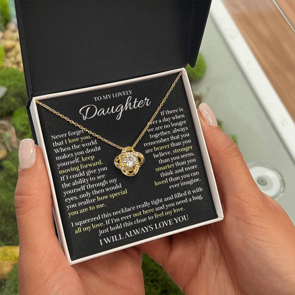 To My Daughter - All My Love - Love Knot Necklace