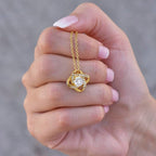 To My Granddaughter (From Grandpa) - This Old Lion - Love Knot Necklace