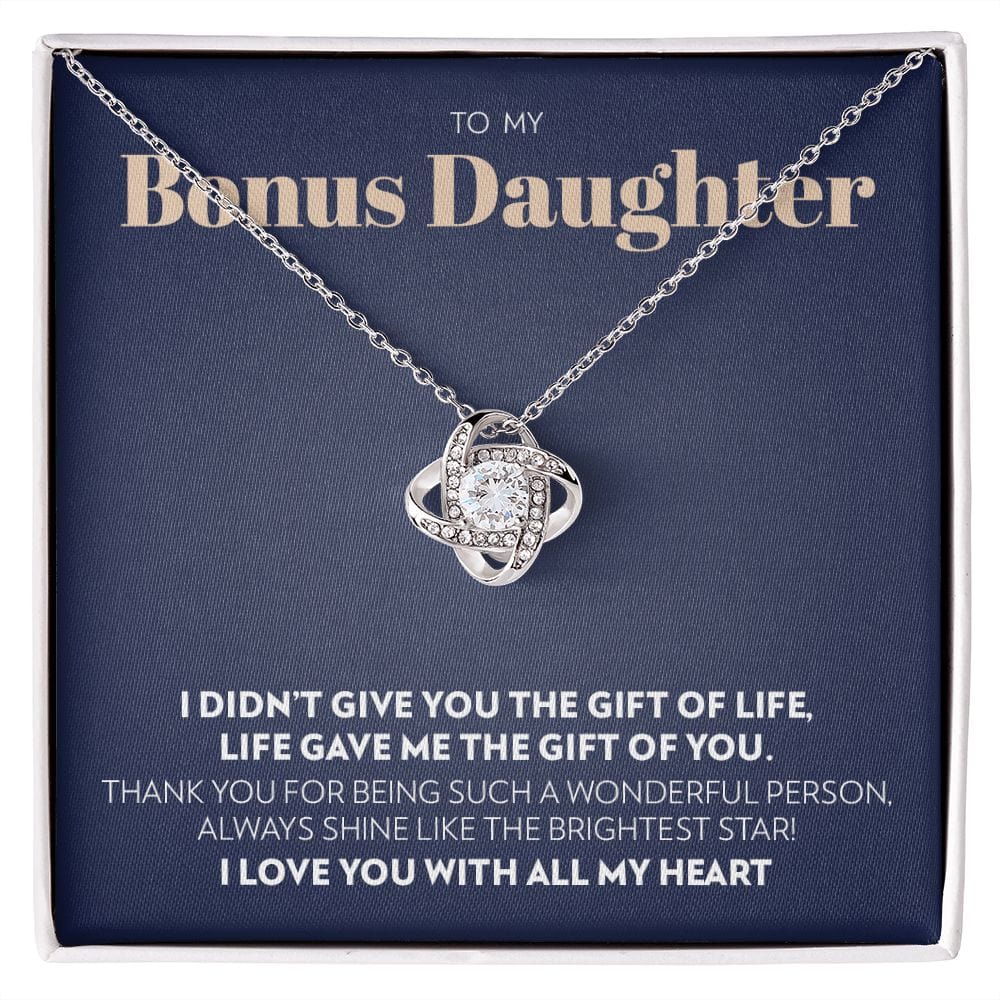 To My Bonus Daughter - Gift of You - Love Knot Necklace