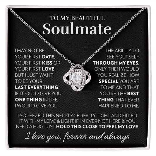 To My Soulmate - Feel My Love - Love Knot Necklace