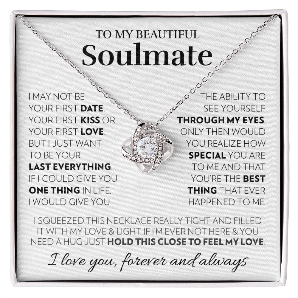 To My Soulmate - Feel My Love - Love Knot Necklace
