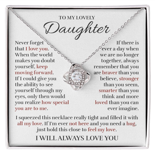 To My Daughter - All My Love - Love Knot Necklace
