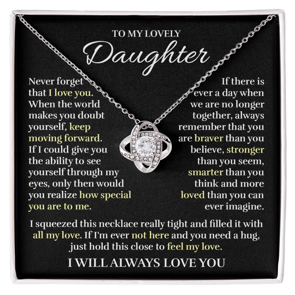 To My Daughter - All My Love - Love Knot Necklace