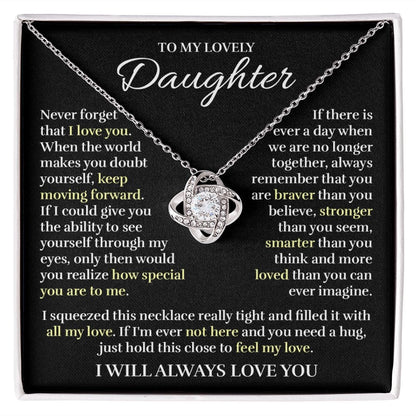 To My Daughter - All My Love - Love Knot Necklace