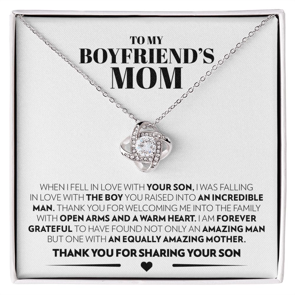 To My Boyfriend's Mom - Thank You - Love Knot Necklace