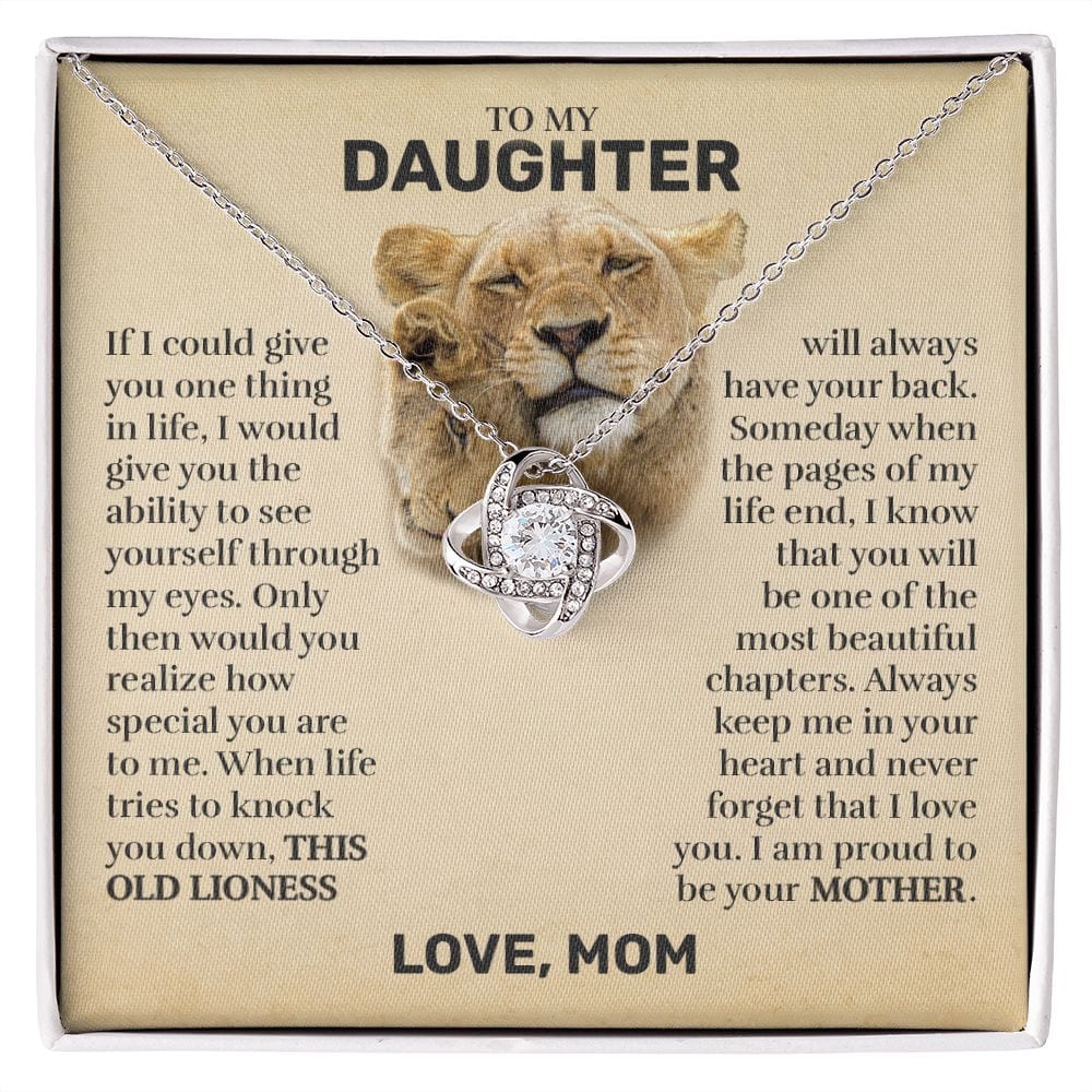 To My Daughter (From Mom) - This Old Lioness - Love Knot Necklace