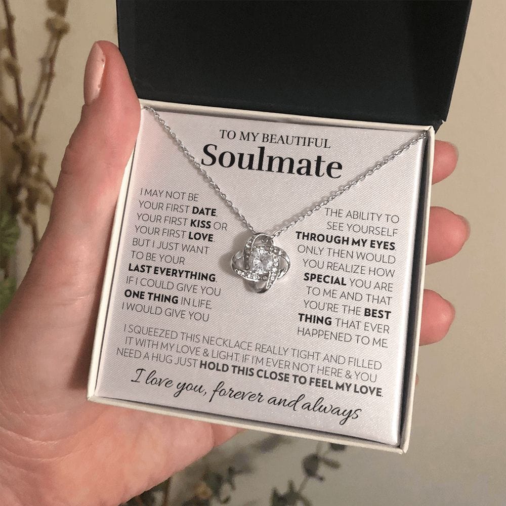 To My Soulmate - Feel My Love - Love Knot Necklace