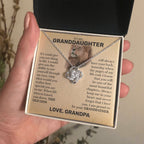 To My Granddaughter (From Grandpa) - This Old Lion - Love Knot Necklace