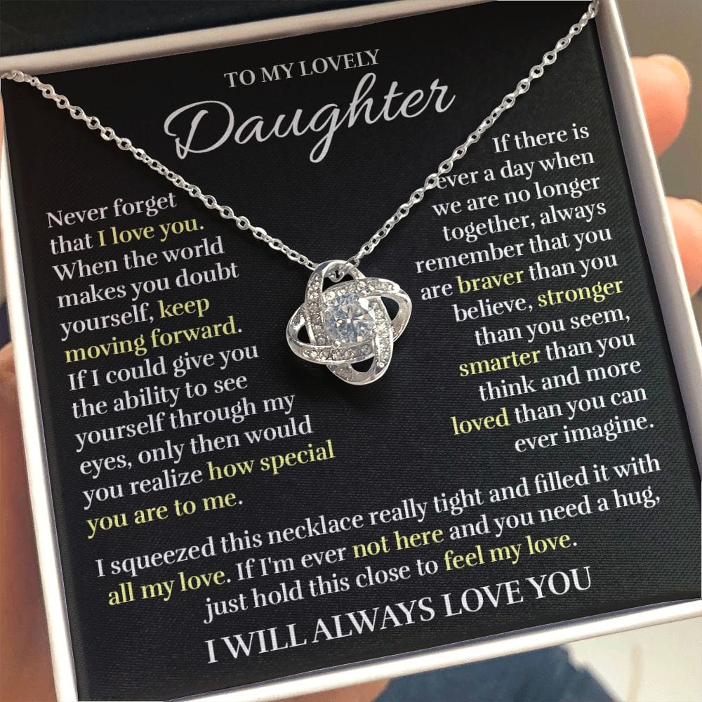 To My Daughter - All My Love - Love Knot Necklace