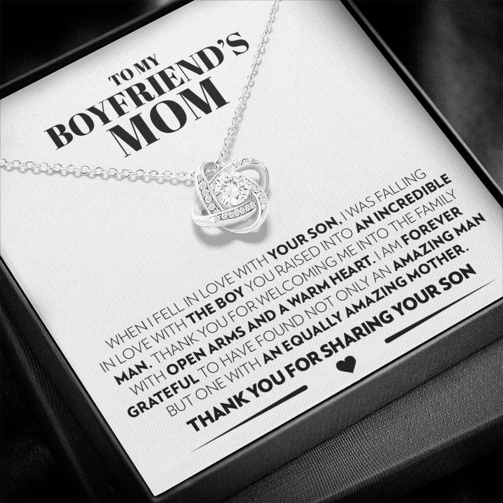 To My Boyfriend's Mom - Thank You - Love Knot Necklace