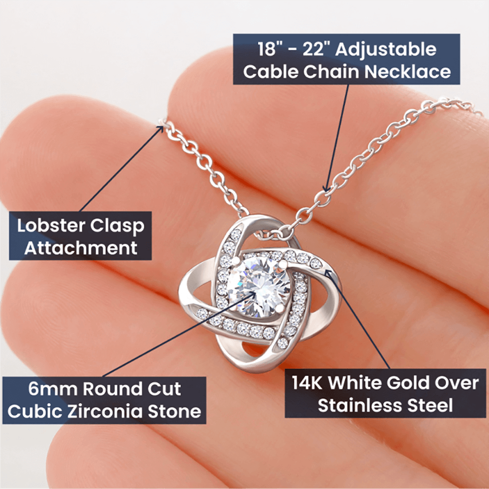 To Our Beautiful Daughter (From Mom and Dad) - Keep Moving Forward - Love Knot Necklace