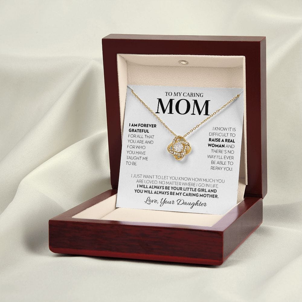 Mom (from Daughter) - Always (White) - Love Knot Necklace