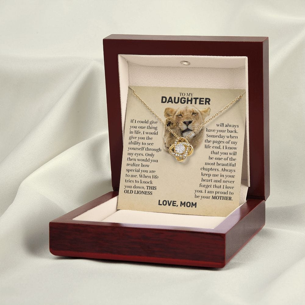 To My Daughter (From Mom) - This Old Lioness - Love Knot Necklace