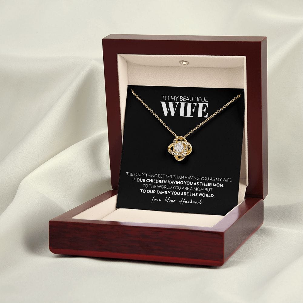 To My Wife - Only Thing Better (Black) - Love Knot Necklace
